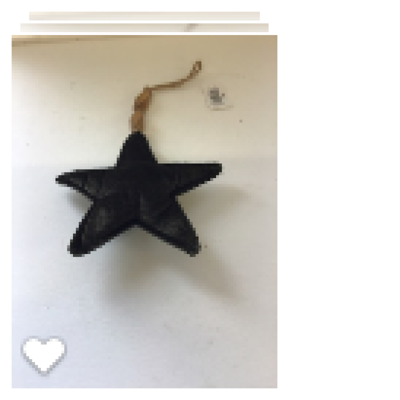 Ster fluweel groen aan touw 13CM